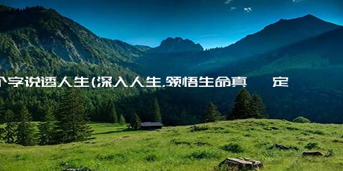 12个字说透人生(深入人生，领悟生命真谛 定义你的人生)